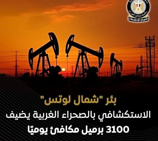 كشف بترولي جديد بالصحراء الغربية يضيف 3100 برميل مكافئ يوميًا للإنتاج