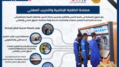 مصلحة الكفاية الإنتاجية والتدريب المهني: تدريب وتأهيل 3,000 شاب وفني خلال 2025 لتلبية احتياجات الصناعة