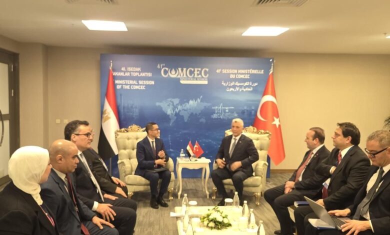 مصر وتركيا تتفقان على رفع التبادل التجاري إلى 15 مليار دولار خلال السنوات المقبلة