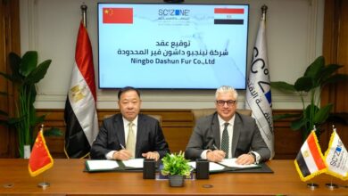 باستثمارات 40 مليون دولار.. توقيع عقد مشروع شركة Ningbo Dashun Fur  بالقنطرة غرب