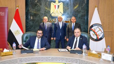 النائب العام يوقع بروتوكولين مع بنك مصر وI-Score بحضور محافظ المركزي