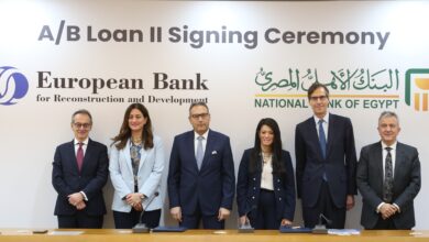 البنك الأهلي المصري يوقع اتفاقية تمويل مع البنك الأوروبي لإعادة الإعمار والتنمية بـ 100 مليون دولار