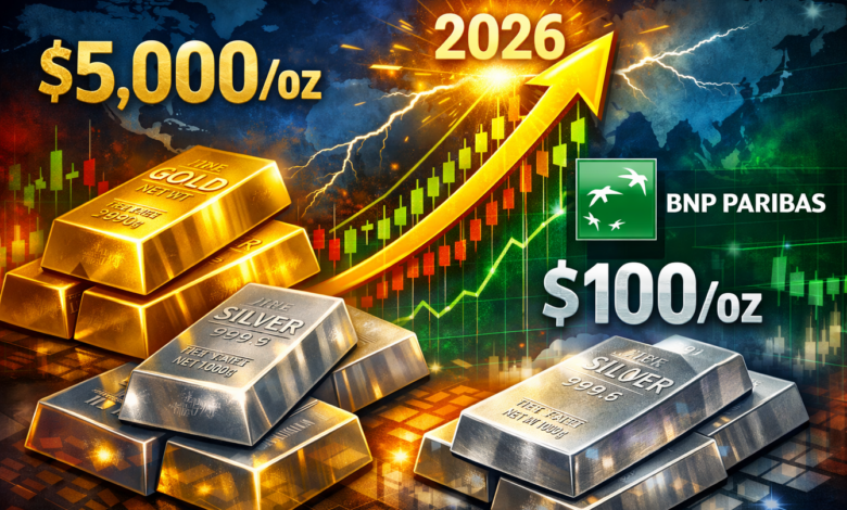 الذهب يقترب من 5000 دولار والفضة قد تصل إلى 100 دولار للأونصة