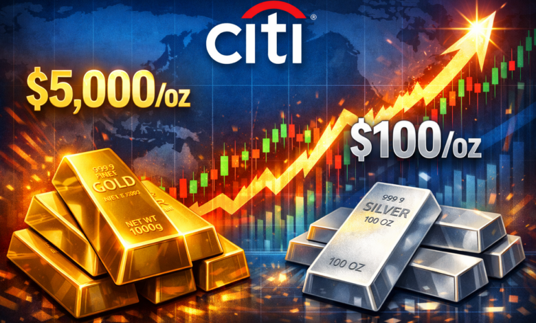الذهب 5000 دولار والفضة 100 دولار: توقعات صعود المعادن في 2026
