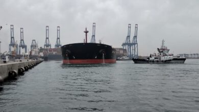 ميناء دمياط سفينة الصب الجاف