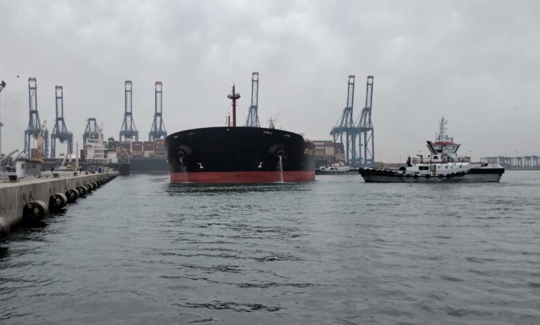 ميناء دمياط سفينة الصب الجاف