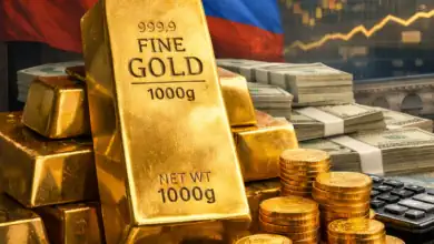 البنك المركزي الروسي يبيع 300 ألف أونصة ذهب محققًا حتى 1.68 مليار دولار في يناير 2026