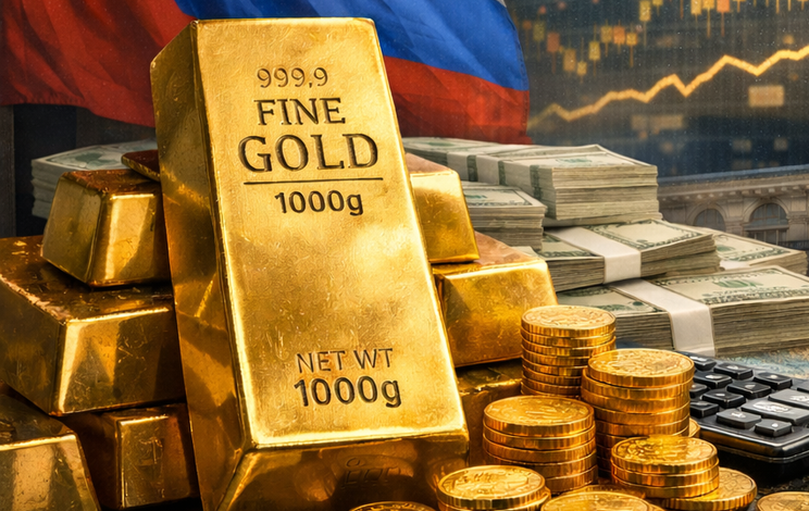 البنك المركزي الروسي يبيع 300 ألف أونصة ذهب محققًا حتى 1.68 مليار دولار في يناير 2026