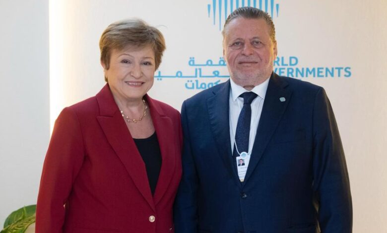 محافظ البنك المركزي يلتقي مديرة صندوق النقد في دبي لبحث تطورات الاقتصاد المصري