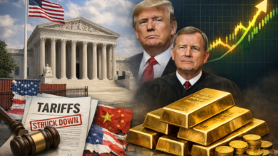 إلغاء تعريفات ترامب من المحكمة العليا لا يوقف صعود الذهب ويزيد احتمال خفض الفائدة