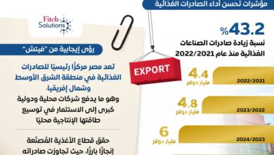 مجلس الوزراء: قطاع الصناعات الغذائية يحقق قفزة نوعية بصادرات 6.3 مليار دولار