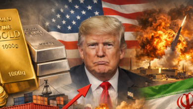 الذهب يتراجع إلى 5120 دولار للأونصة مع ارتفاع الدولار والنفط  بسبب الحرب الإيرانية