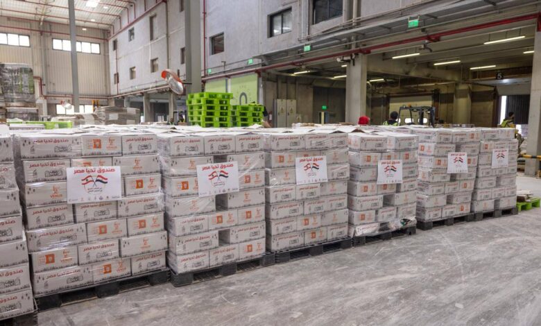 مصر تُرسل ما يصل إلى نحو ١٠٠٠ طن من المساعدات الإغاثية العاجلة إلى لبنان