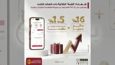بنك مصر يمنح 1.5% نقاط ولاء و كاش باك عند شراء شهادة "القمة" الثلاثية بعائد شهرى 16%