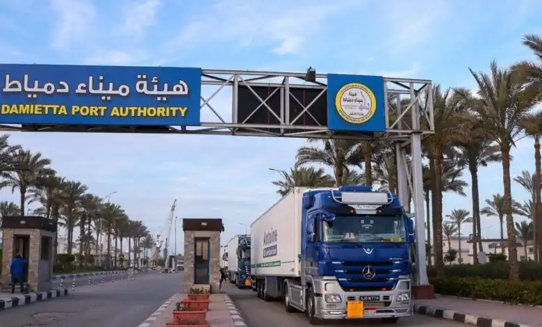 ميناء دمياط يستقبل 16 تريلا بـ295 طن بضائع أوروبية لإعادة تصديرها إلى الخليج