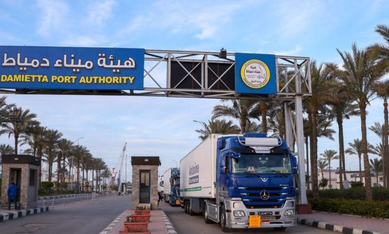ميناء دمياط يستقبل 16 تريلا بـ295 طن بضائع أوروبية لإعادة تصديرها إلى الخليج