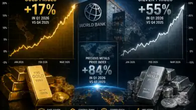 البنك الدولي: الذهب والفضة قرب مستوياتها الحالية حتى 2026