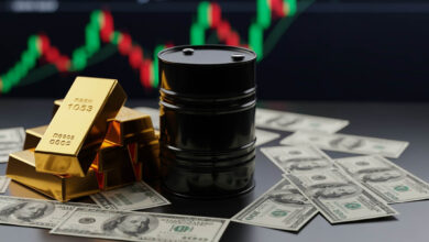 هبوط أسعار الذهب عالمياً مع تصاعد التوترات السياسية وارتفاع النفط والدولار