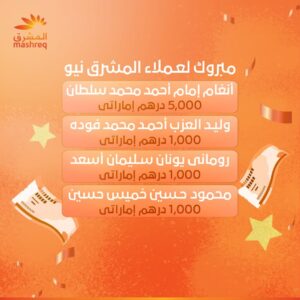 المشرق مصر يعلن الفائزين بسحوبات «المشرق مليونير» مايو 2026