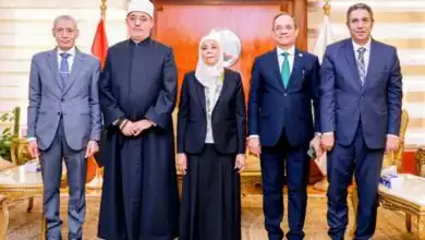 بحضور المستشار محمد أبوضيف..مفتي الجمهورية يهنئ هدى أحمد عيسى بتولي رئاسة هيئة النيابة الإدارية